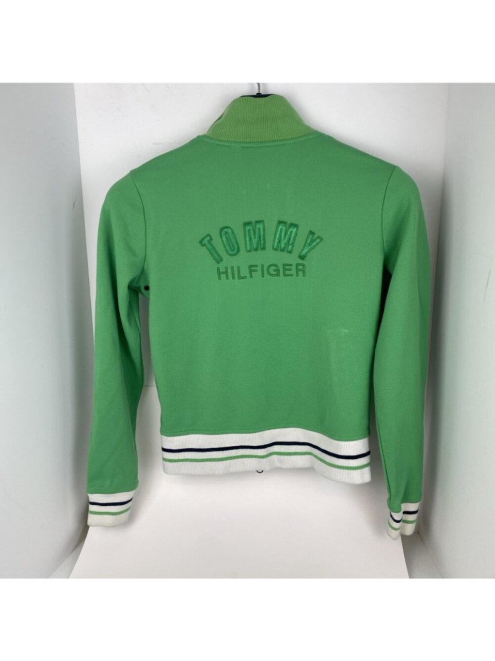 Tommy Hilfiger M Jacket Varsity Track Embroidered LOGO Lettering Crop Y2K - Picture 5 of 5
